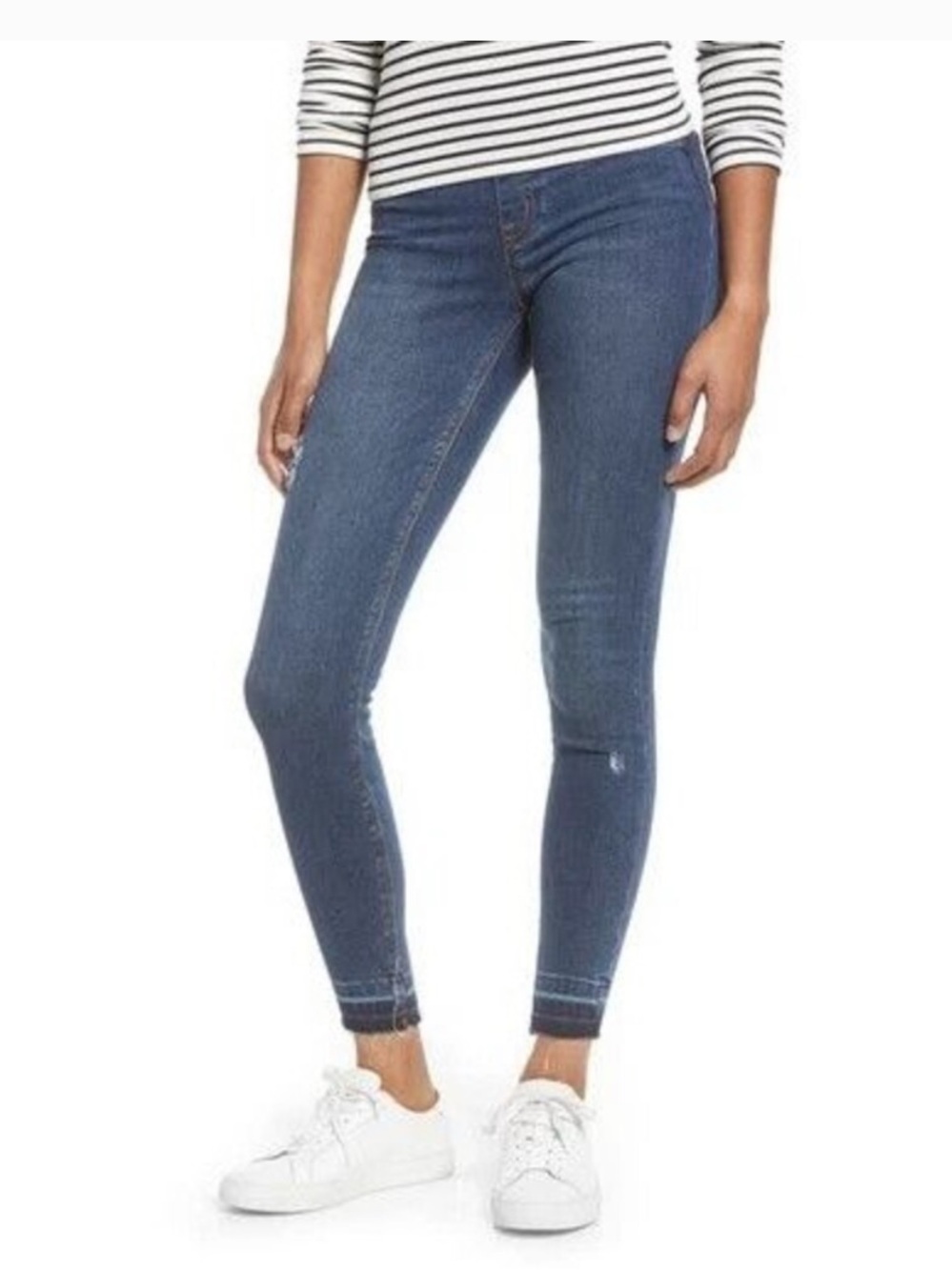 NWT SPANX Blue Distressed Denim Legging